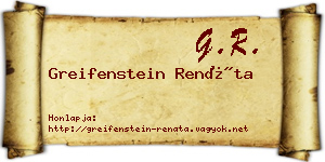 Greifenstein Renáta névjegykártya